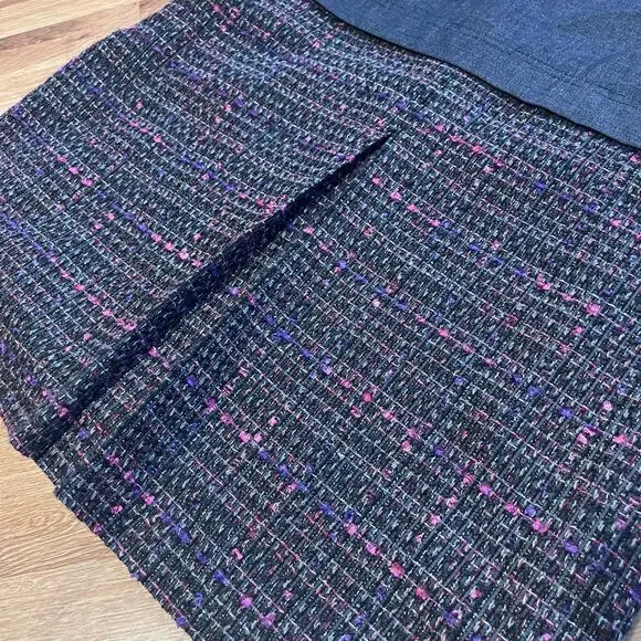 Halogen Tweed Skirt Dress L Mock Neck Sleeveless Preppy Work Office Career - Picture 6 of 10